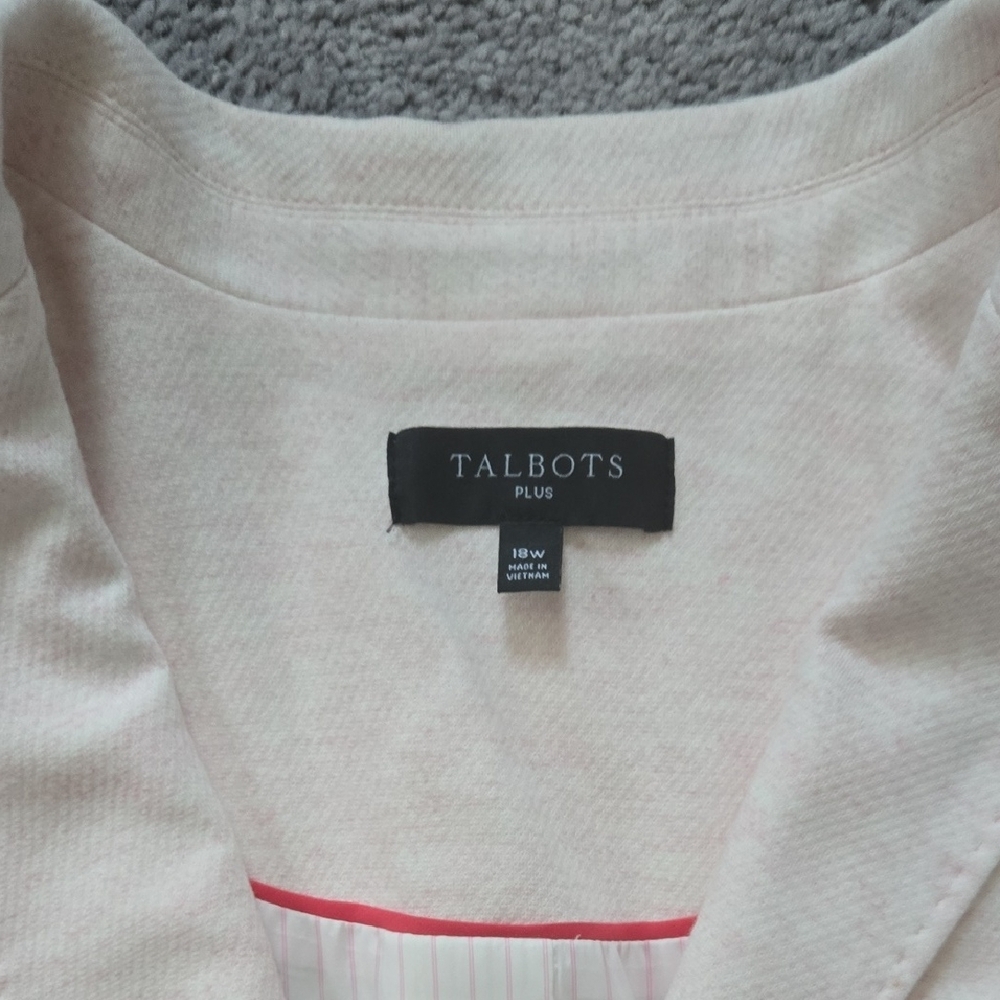 Talbots Light Pink Single-Breasted Blazer with Gold Buttons - Picture 2 of 8